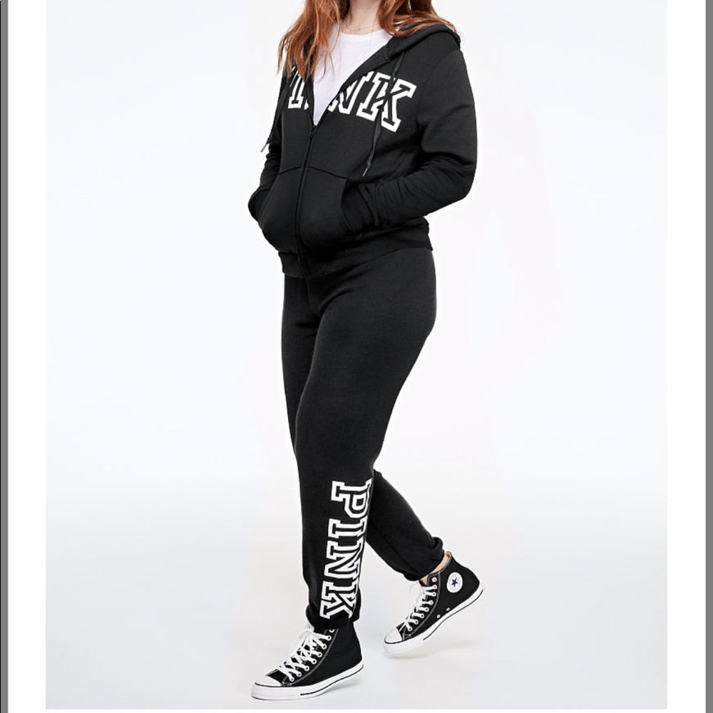 PINK Classic Black Joggers and Sweater Set